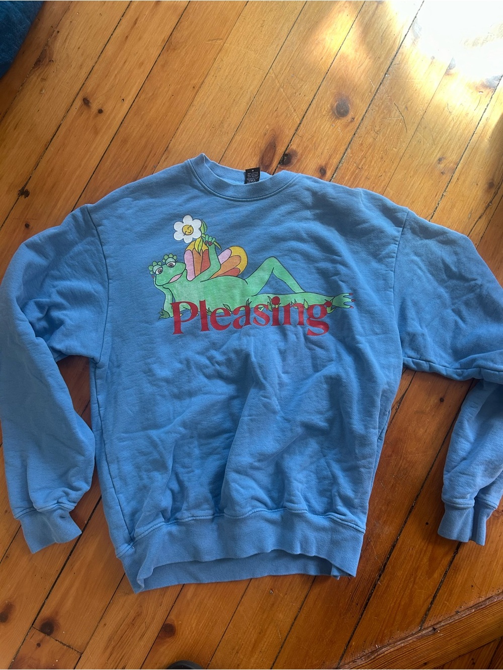 Pleasing by Harry Styles Shroom Bloom Crewneck Medium  blue cotton